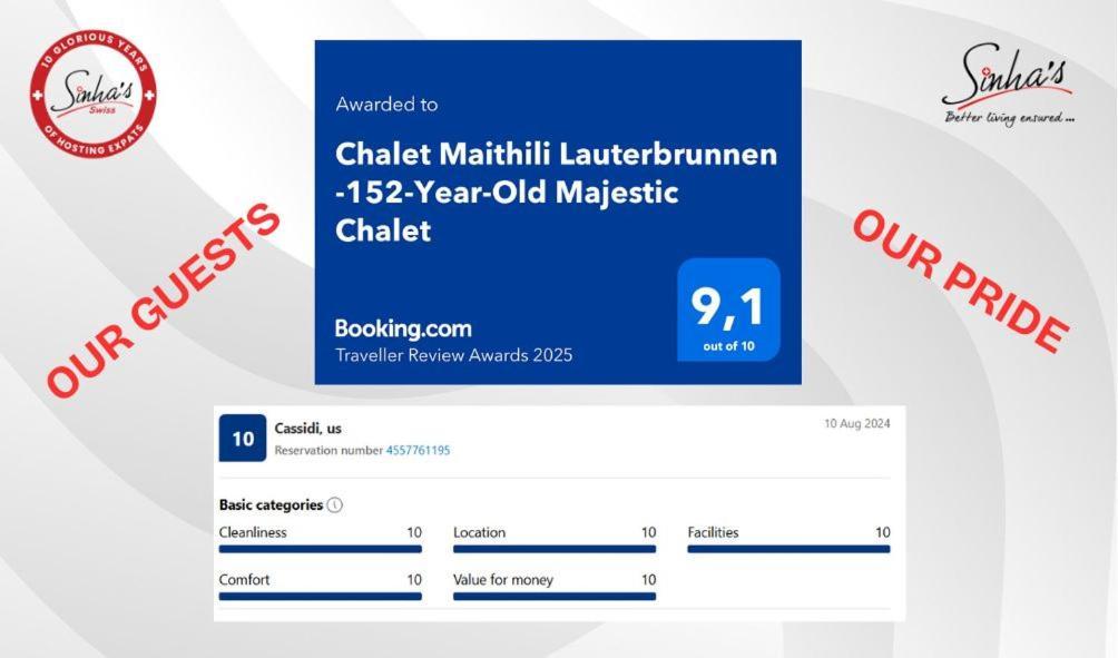 Chalet Maithili Lauterbrunnen -152-Year-Old Majestic Chalet ภายนอก รูปภาพ